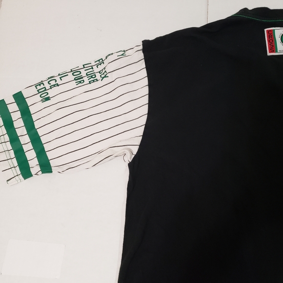 Cross Colours VINTAGE y2k short sleeve t-shirt Men's large white black green - Picture 7 of 11